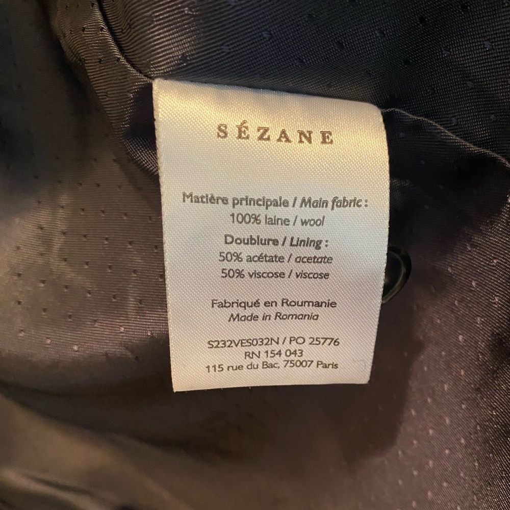 NWT Sezane Ralph Jacket Wool Coat Sézane - Picture 10 of 10